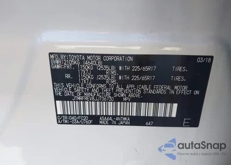 2018 Toyota Rav4 Xle из США, поврежденный, VIN JTMRFREV8JJ736730